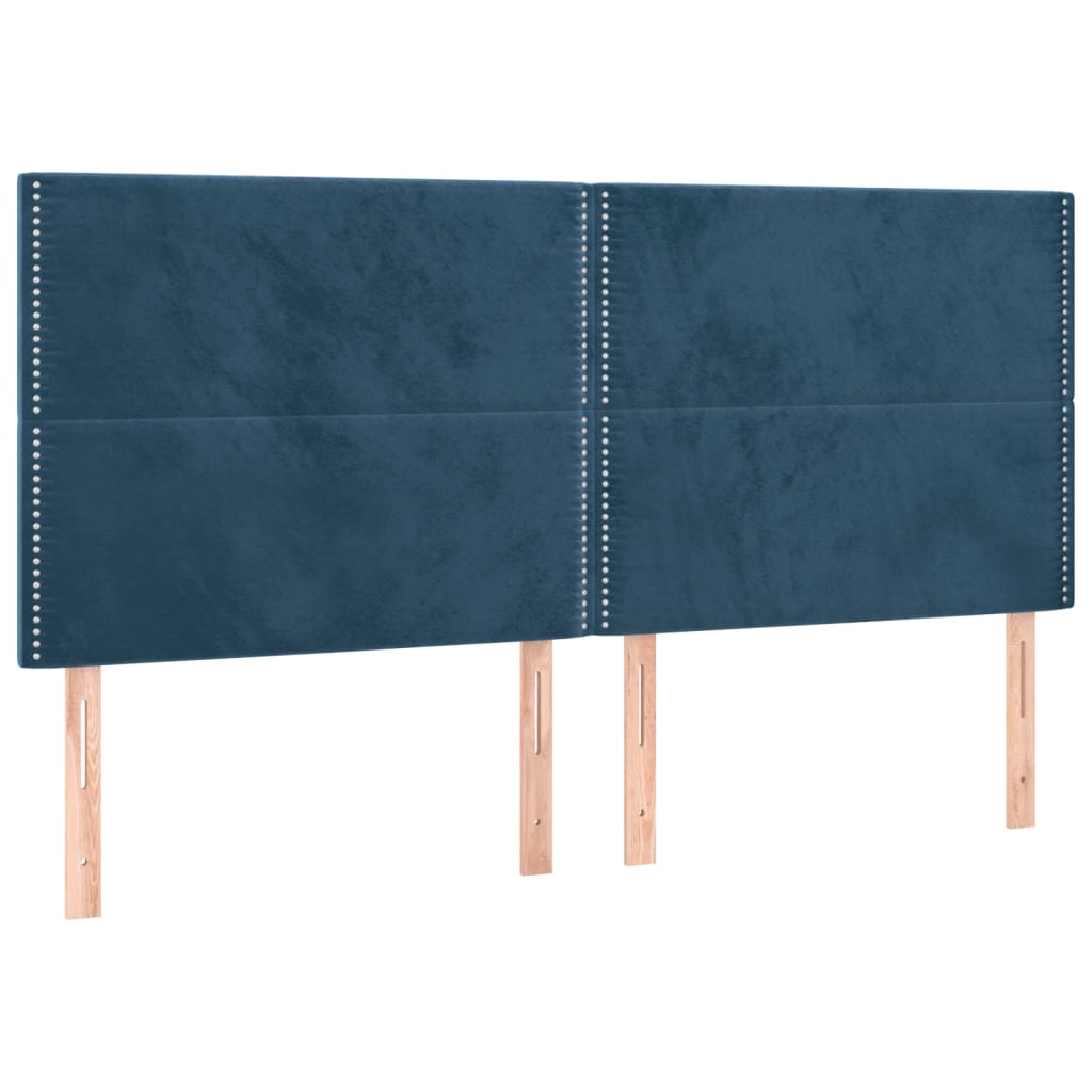 Boxspring met matras en LED fluweel donkerblauw 200x200 cm is nu te koop bij PeponiXL, paradijselijk wonen!