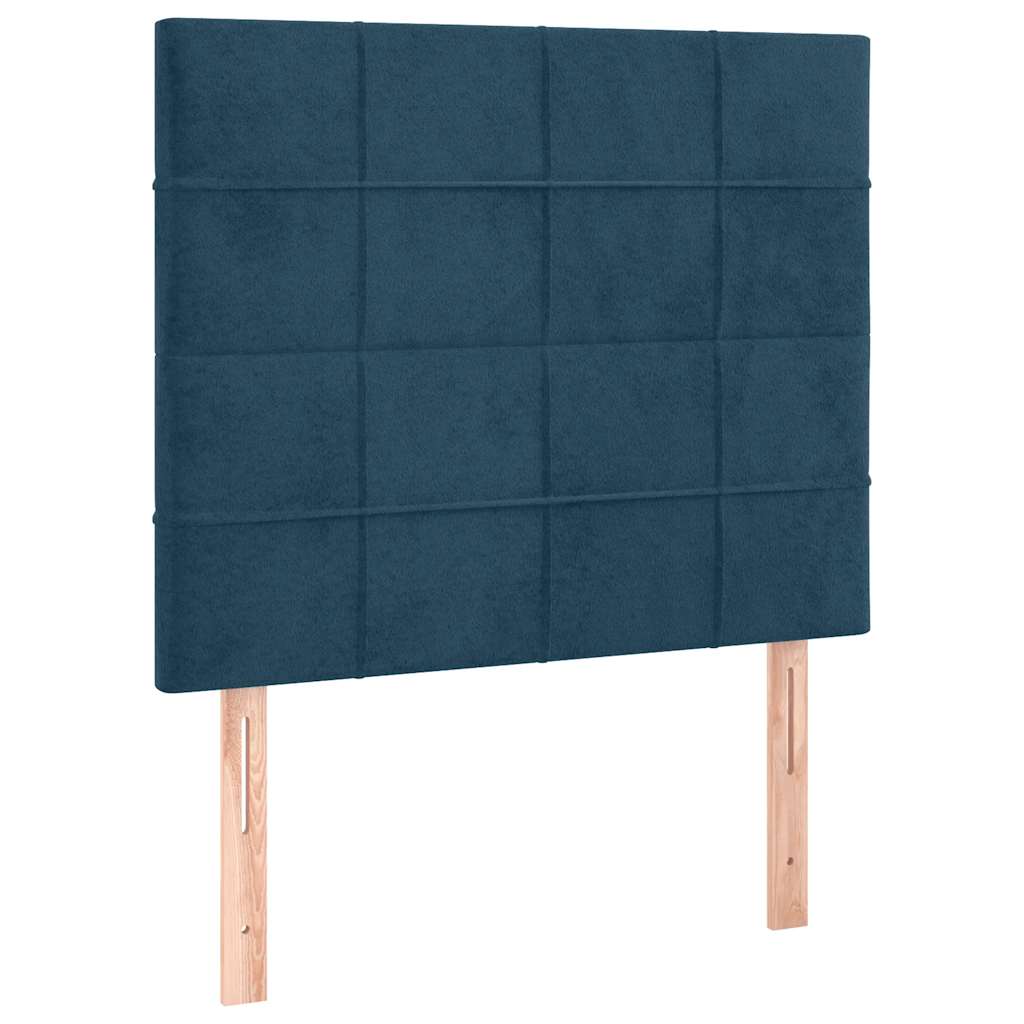Boxspring met matras en LED fluweel donkerblauw 80x200 cm is nu te koop bij PeponiXL, paradijselijk wonen!