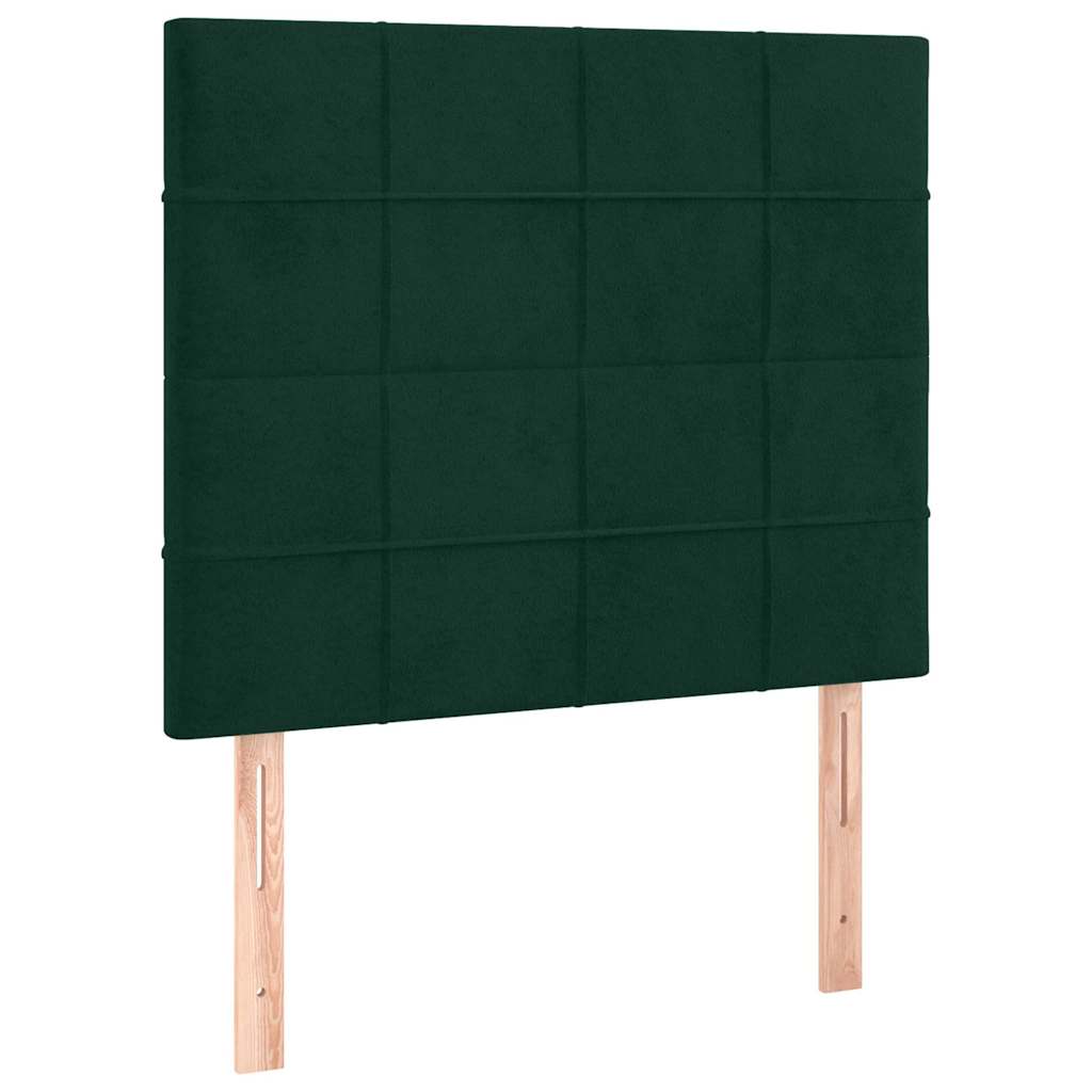 Boxspring met matras en LED fluweel donkergroen 90x190 cm is nu te koop bij PeponiXL, paradijselijk wonen!