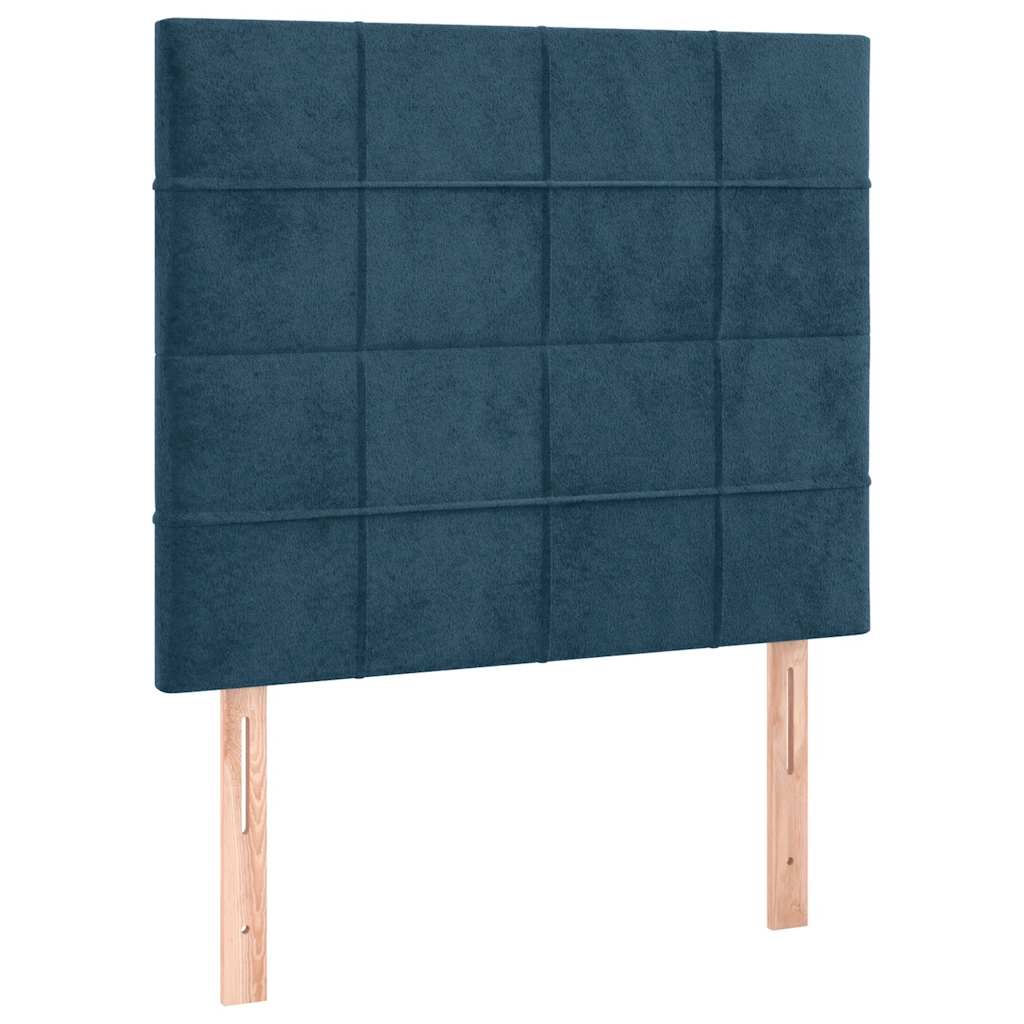 Boxspring met matras en LED fluweel donkerblauw 90x190 cm is nu te koop bij PeponiXL, paradijselijk wonen!