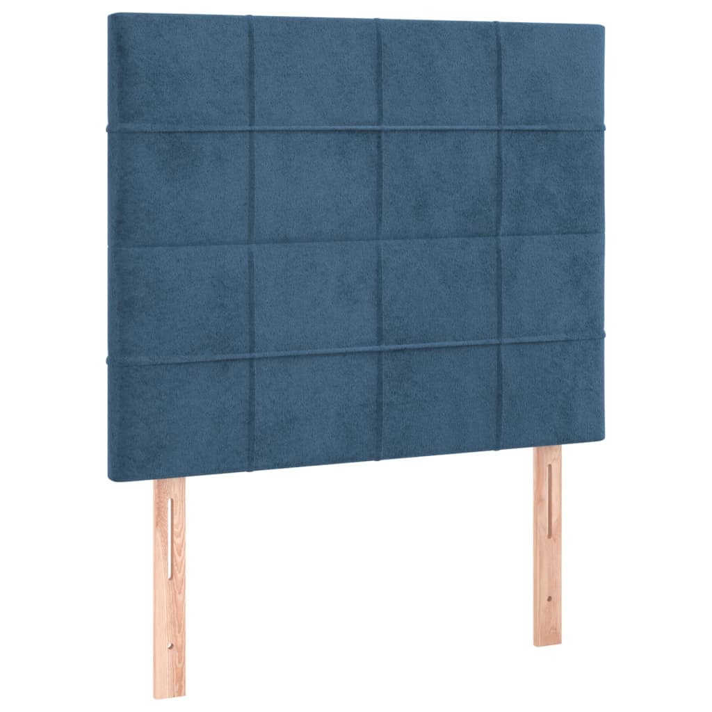 Boxspring met matras en LED fluweel donkerblauw 100x200 cm is nu te koop bij PeponiXL, paradijselijk wonen!