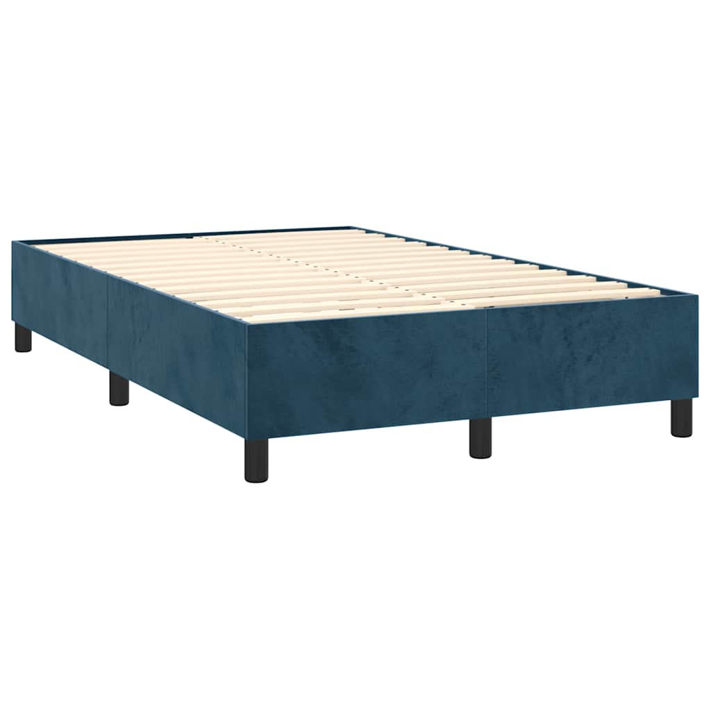 Boxspring met matras en LED fluweel donkerblauw 120x200 cm is nu te koop bij PeponiXL, paradijselijk wonen!