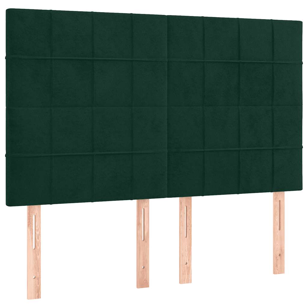 Boxspring met matras en LED fluweel donkergroen 140x190 cm is nu te koop bij PeponiXL, paradijselijk wonen!