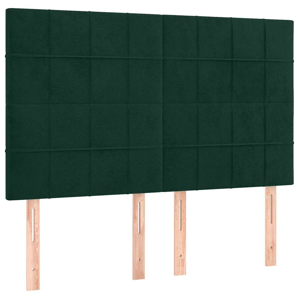 Boxspring met matras en LED fluweel donkergroen 140x200 cm is nu te koop bij PeponiXL, paradijselijk wonen!