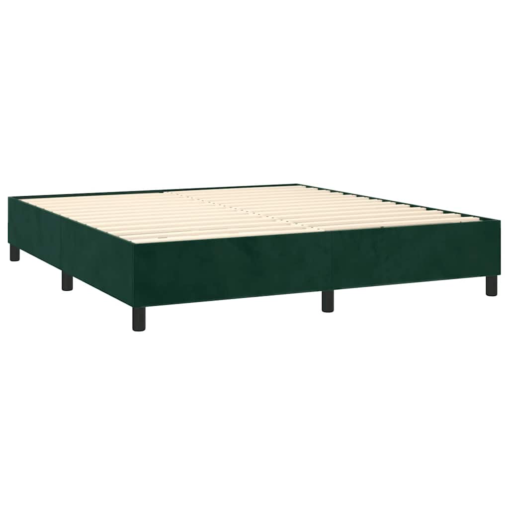 Boxspring met matras en LED fluweel donkergroen 160x200 cm is nu te koop bij PeponiXL, paradijselijk wonen!