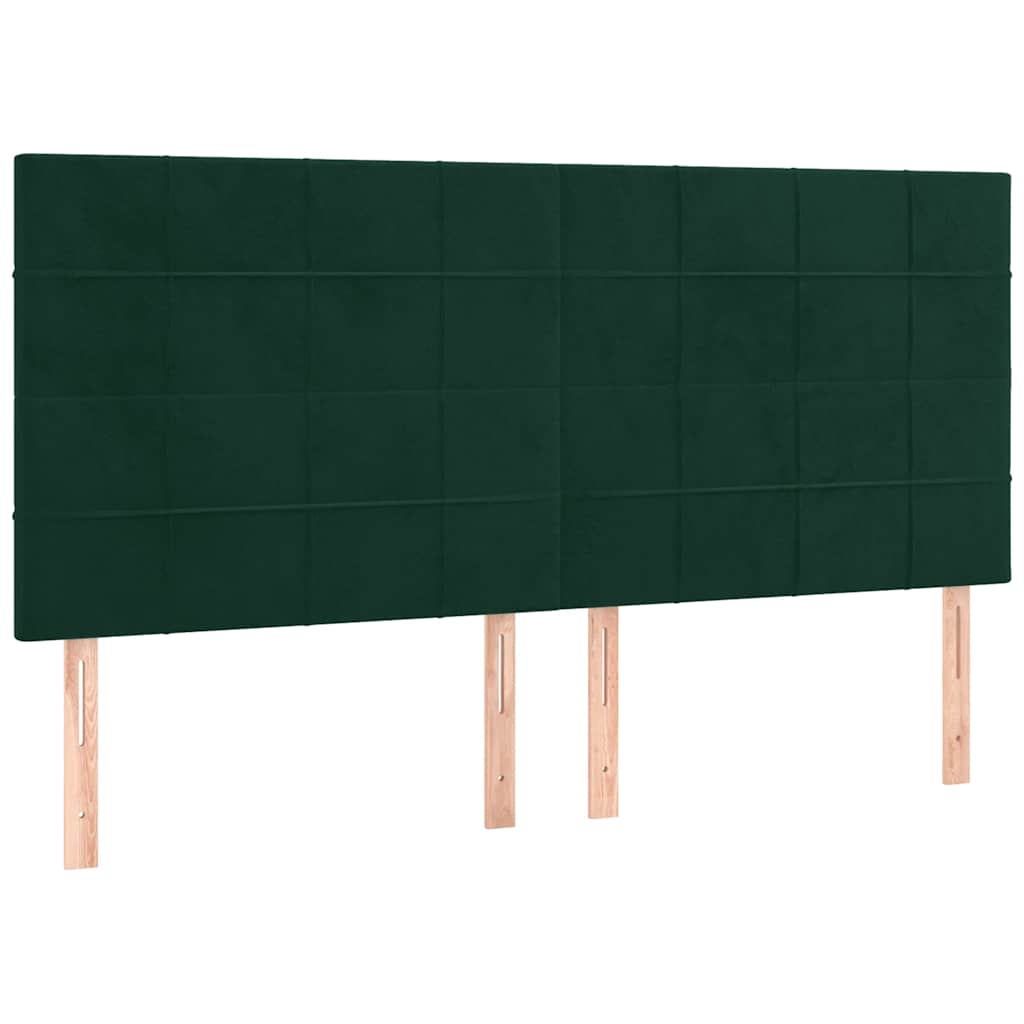 Boxspring met matras en LED fluweel donkergroen 160x200 cm is nu te koop bij PeponiXL, paradijselijk wonen!