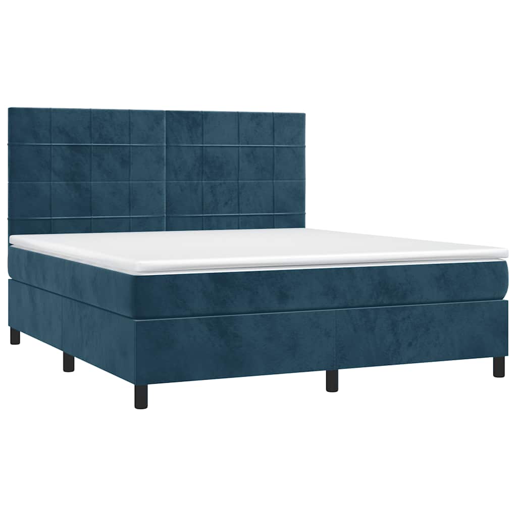 Boxspring met matras en LED fluweel donkerblauw 180x200 cm is nu te koop bij PeponiXL, paradijselijk wonen!