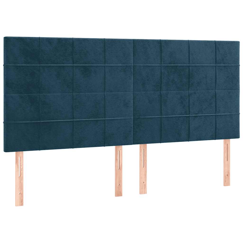 Boxspring met matras en LED fluweel donkerblauw 180x200 cm is nu te koop bij PeponiXL, paradijselijk wonen!