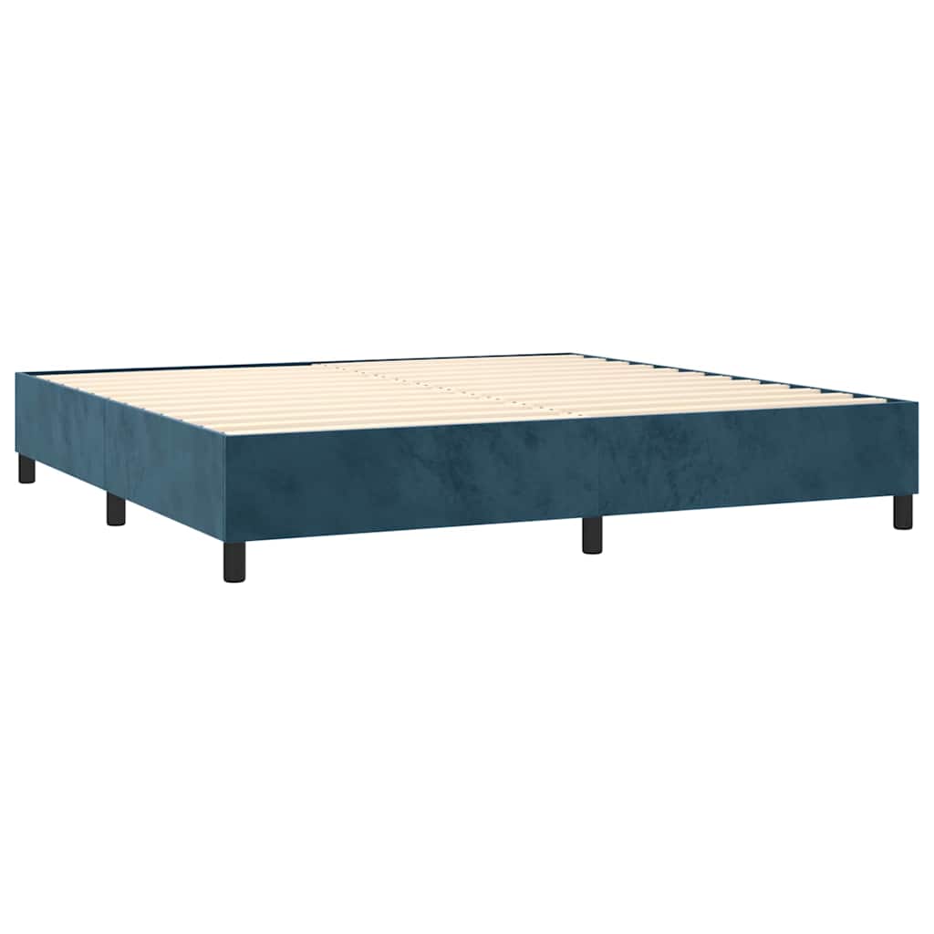 Boxspring met matras en LED fluweel donkerblauw 200x200 cm is nu te koop bij PeponiXL, paradijselijk wonen!