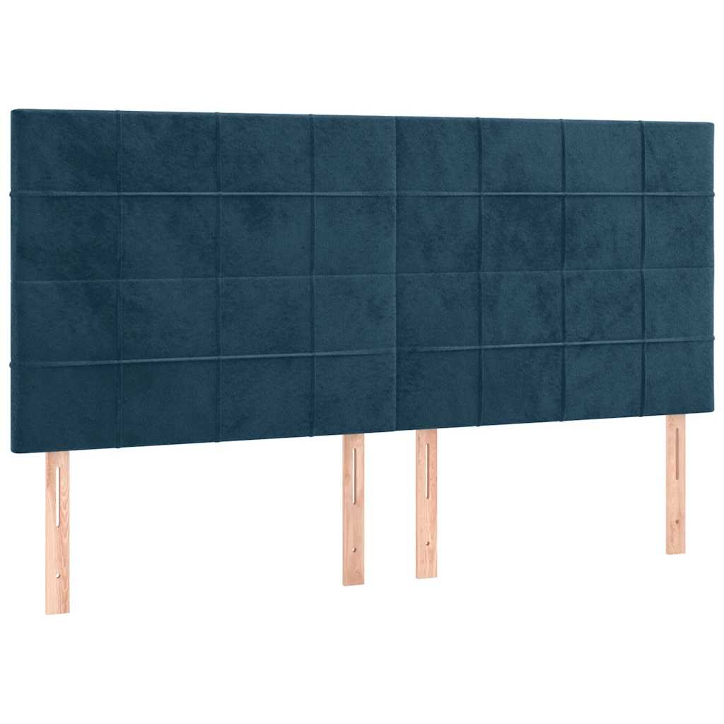 Boxspring met matras en LED fluweel donkerblauw 200x200 cm is nu te koop bij PeponiXL, paradijselijk wonen!