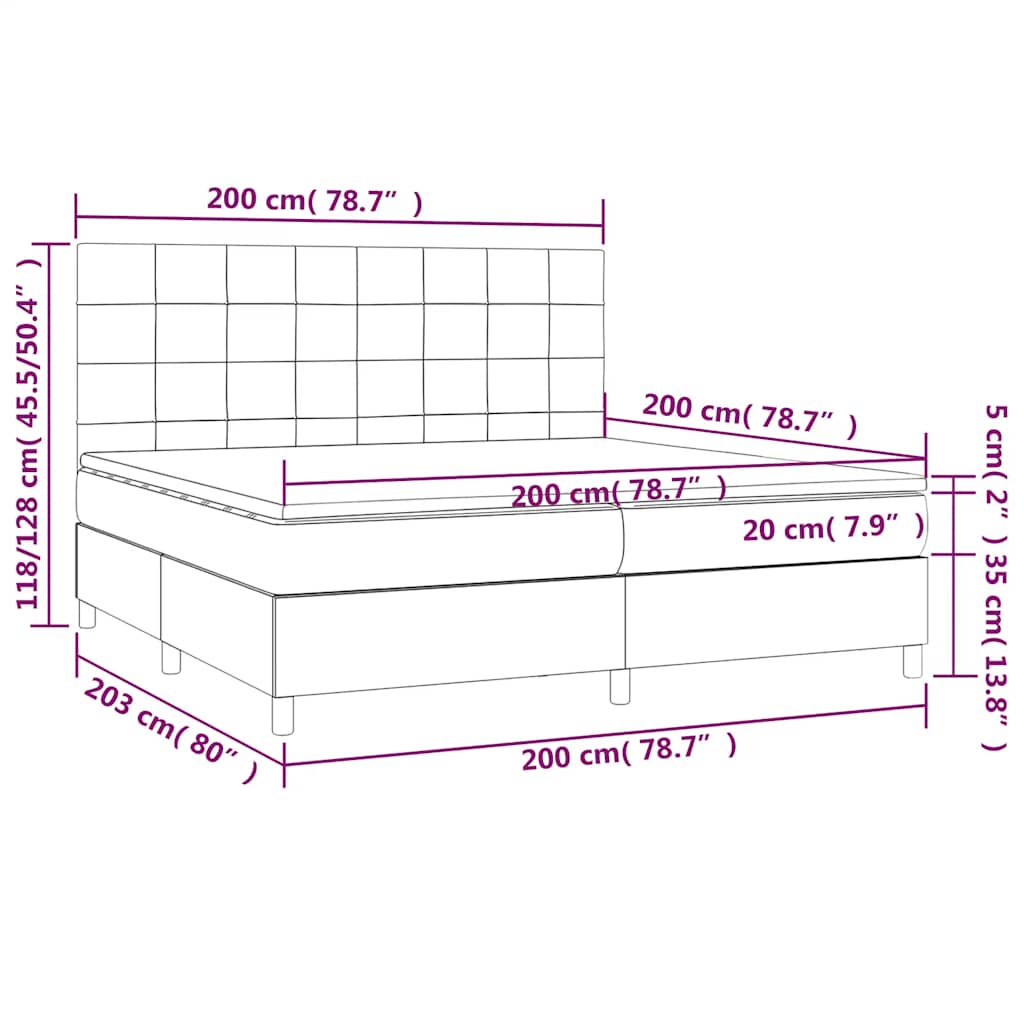 Boxspring met matras en LED fluweel donkerblauw 200x200 cm is nu te koop bij PeponiXL, paradijselijk wonen!