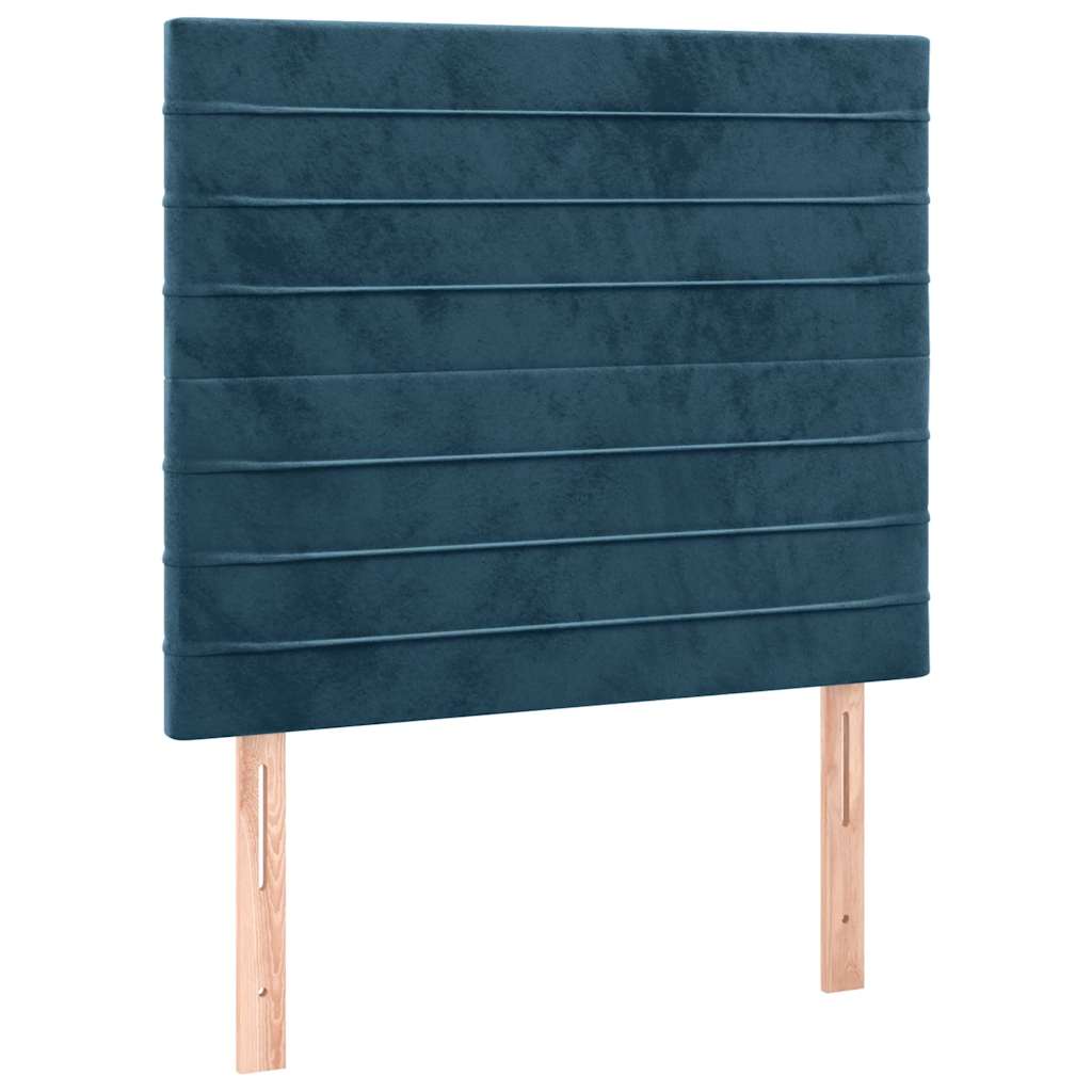 Boxspring met matras en LED fluweel donkerblauw 80x200 cm is nu te koop bij PeponiXL, paradijselijk wonen!