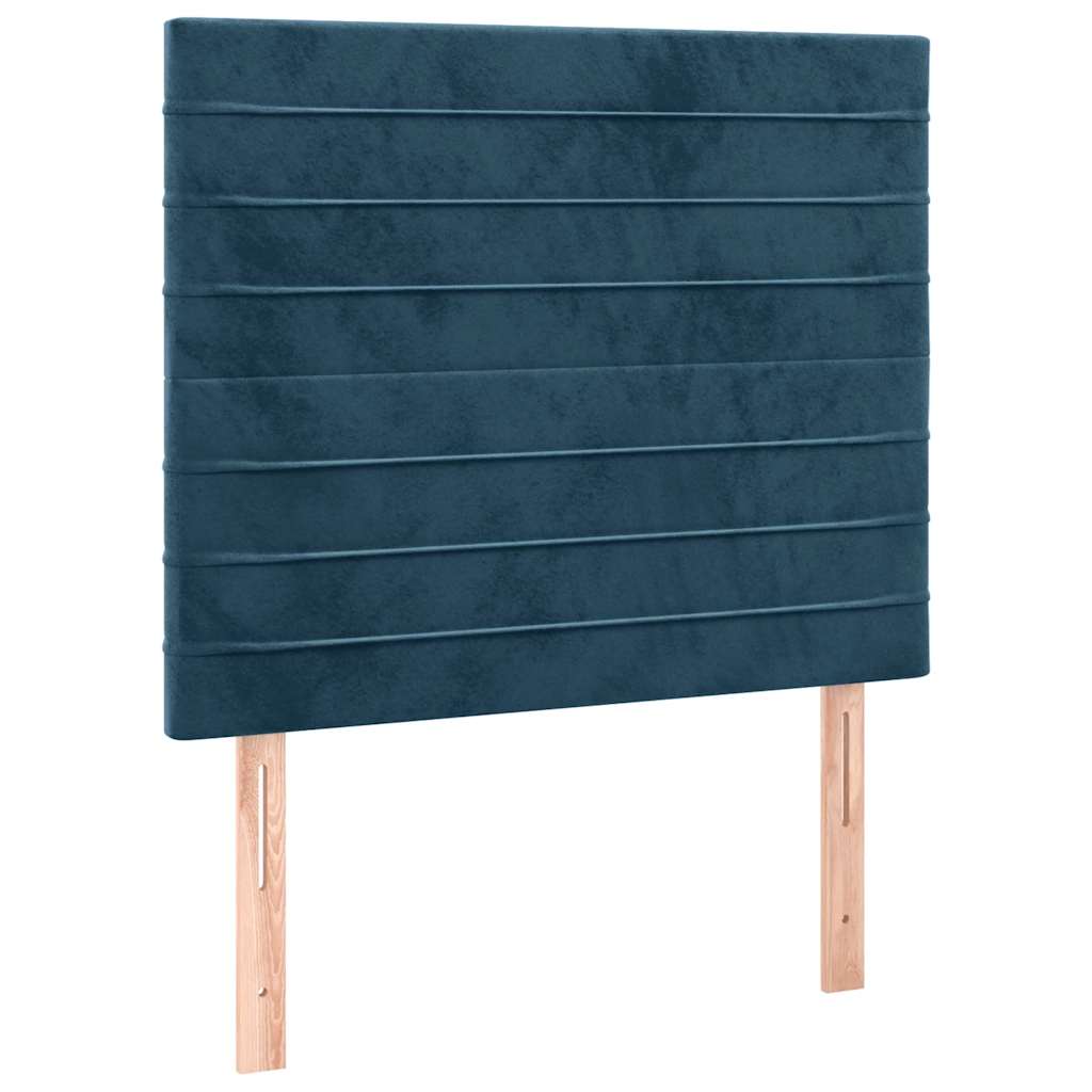 Boxspring met matras en LED fluweel donkerblauw 100x200 cm is nu te koop bij PeponiXL, paradijselijk wonen!