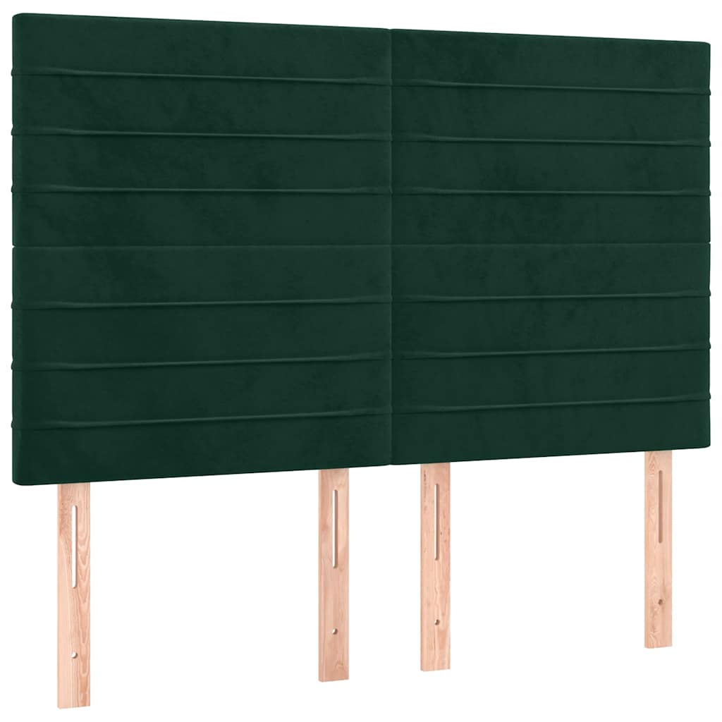 Boxspring met matras en LED fluweel donkergroen 140x190 cm is nu te koop bij PeponiXL, paradijselijk wonen!