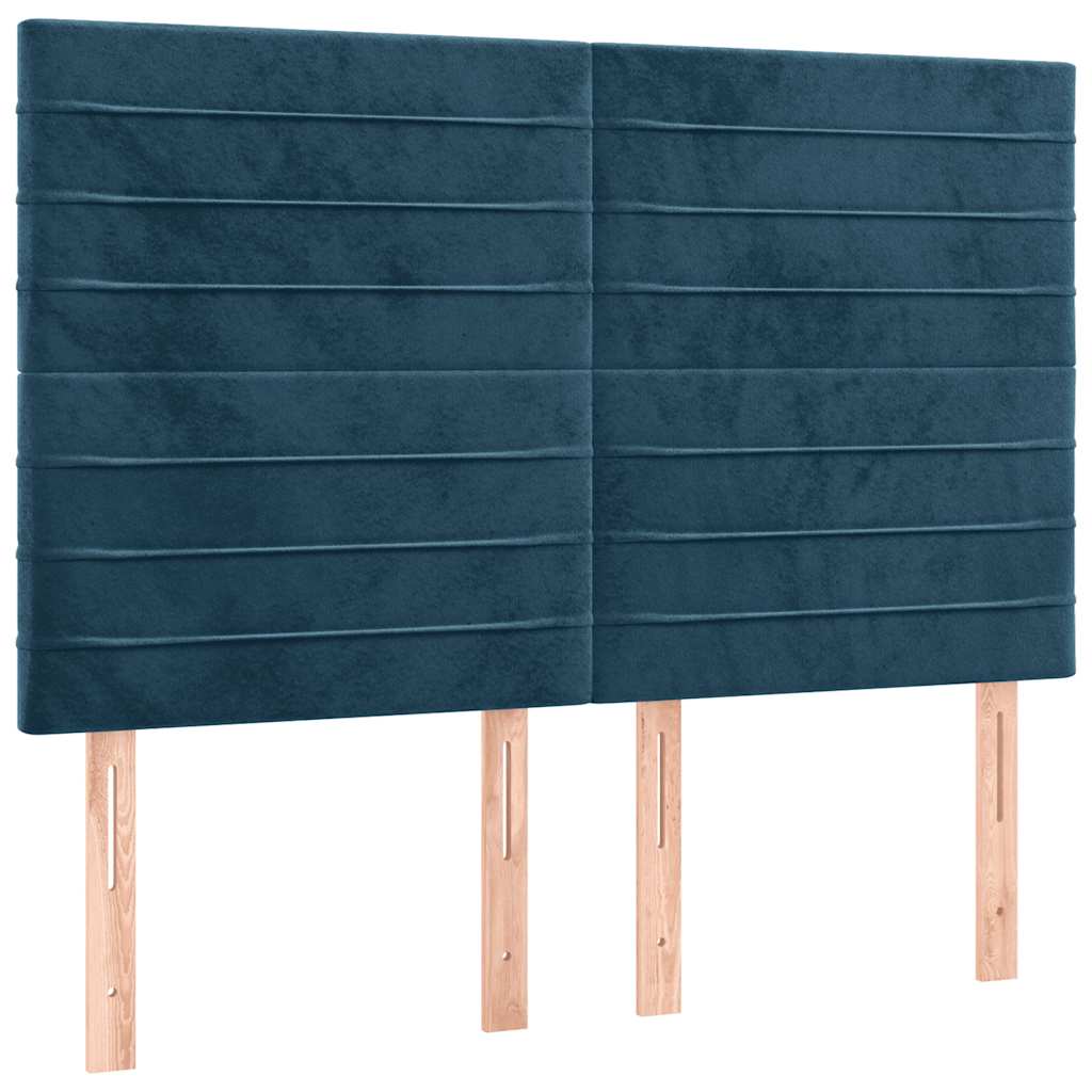 Boxspring met matras en LED fluweel donkerblauw 140x190 cm is nu te koop bij PeponiXL, paradijselijk wonen!