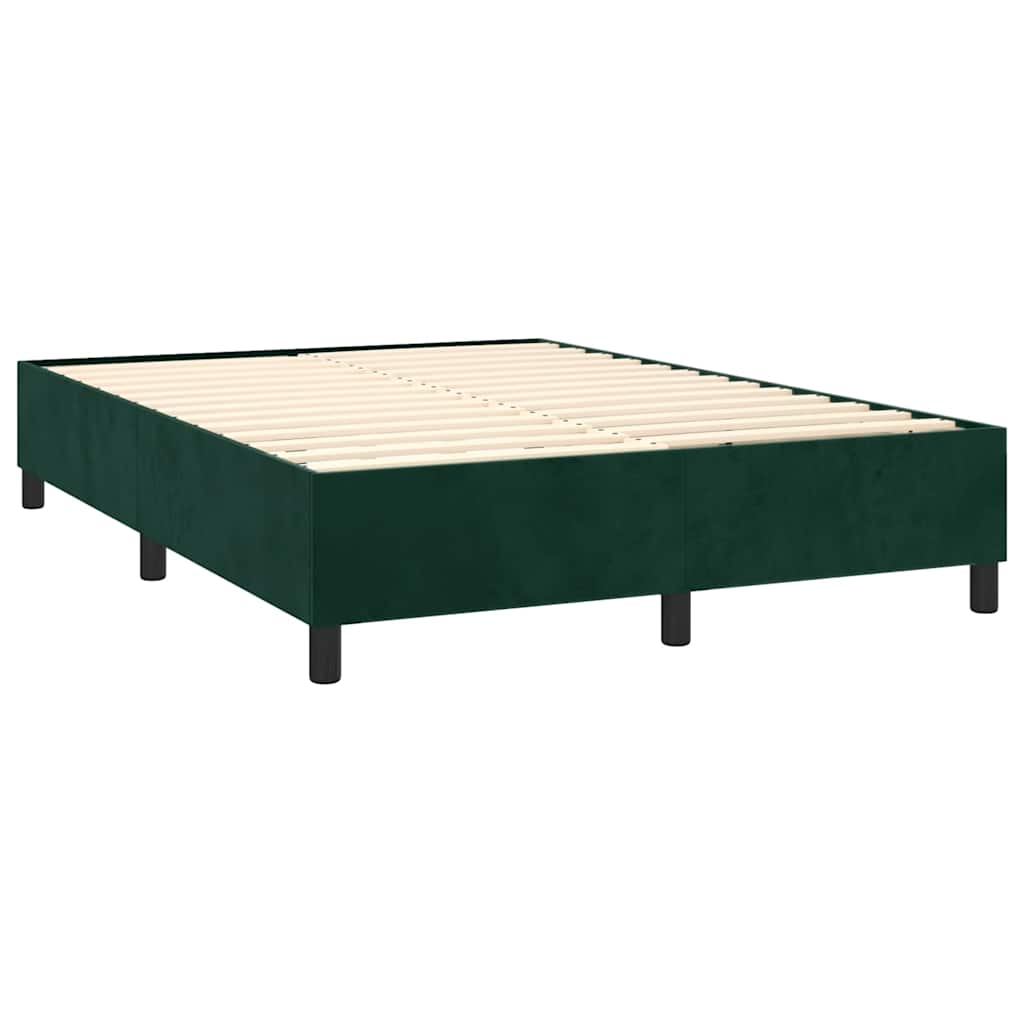 Boxspring met matras en LED fluweel donkergroen 140x200 cm is nu te koop bij PeponiXL, paradijselijk wonen!