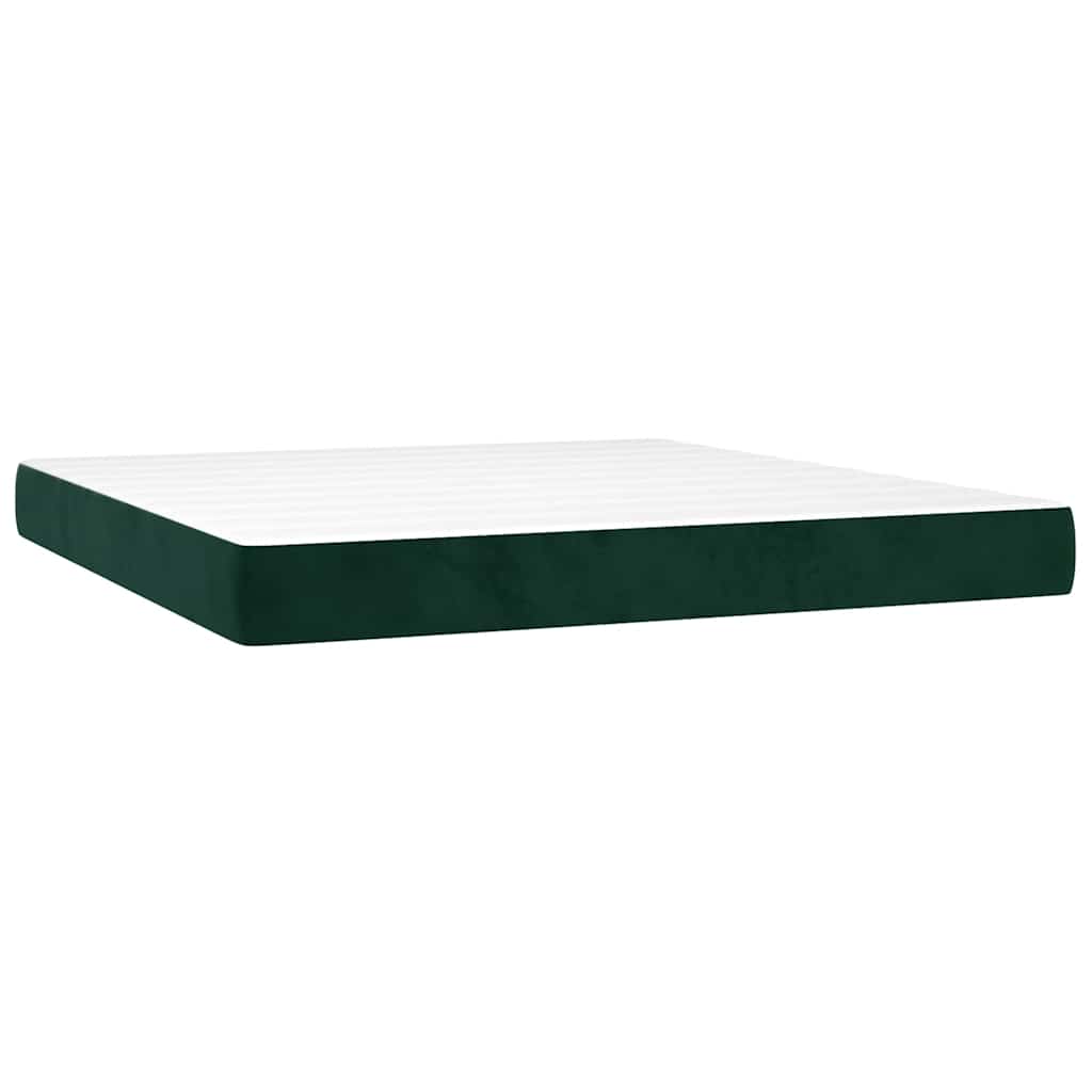 Boxspring met matras en LED fluweel donkergroen 160x200 cm is nu te koop bij PeponiXL, paradijselijk wonen!