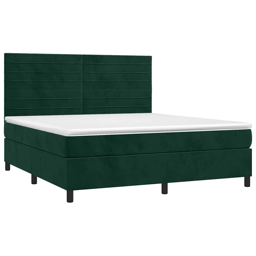 Boxspring met matras en LED fluweel donkergroen 180x200 cm is nu te koop bij PeponiXL, paradijselijk wonen!