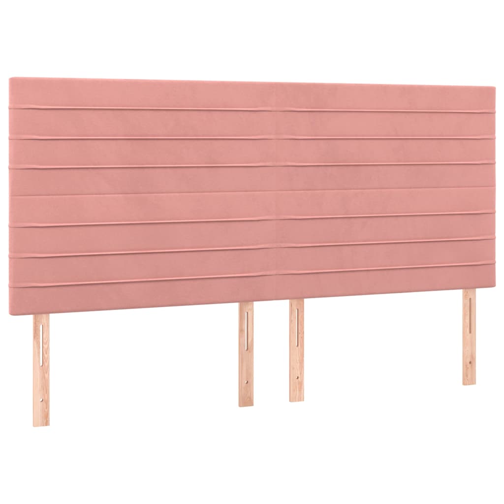 Boxspring met matras en LED fluweel roze 200x200 cm is nu te koop bij PeponiXL, paradijselijk wonen!