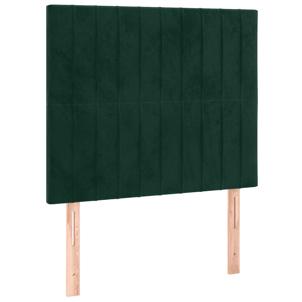 Boxspring met matras en LED fluweel donkergroen 80x200 cm is nu te koop bij PeponiXL, paradijselijk wonen!