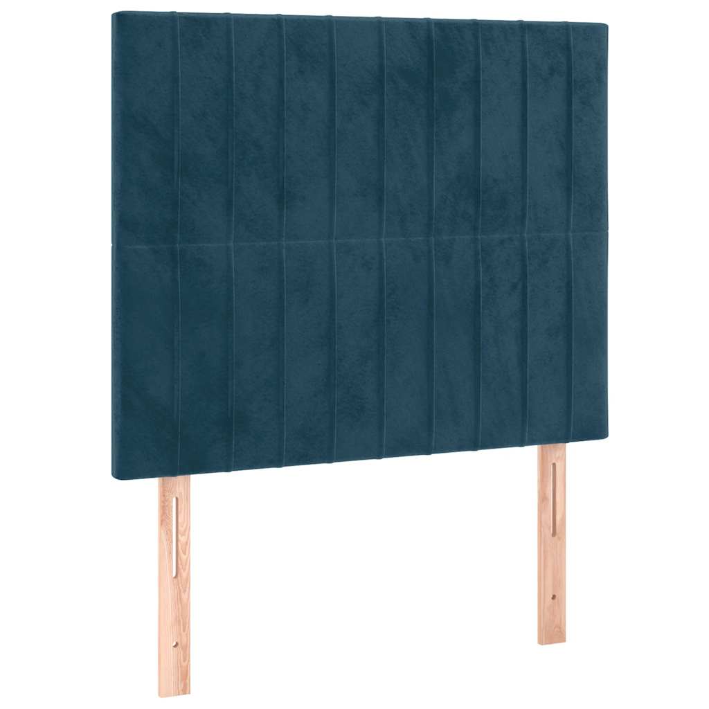 Boxspring met matras en LED fluweel donkerblauw 80x200 cm is nu te koop bij PeponiXL, paradijselijk wonen!