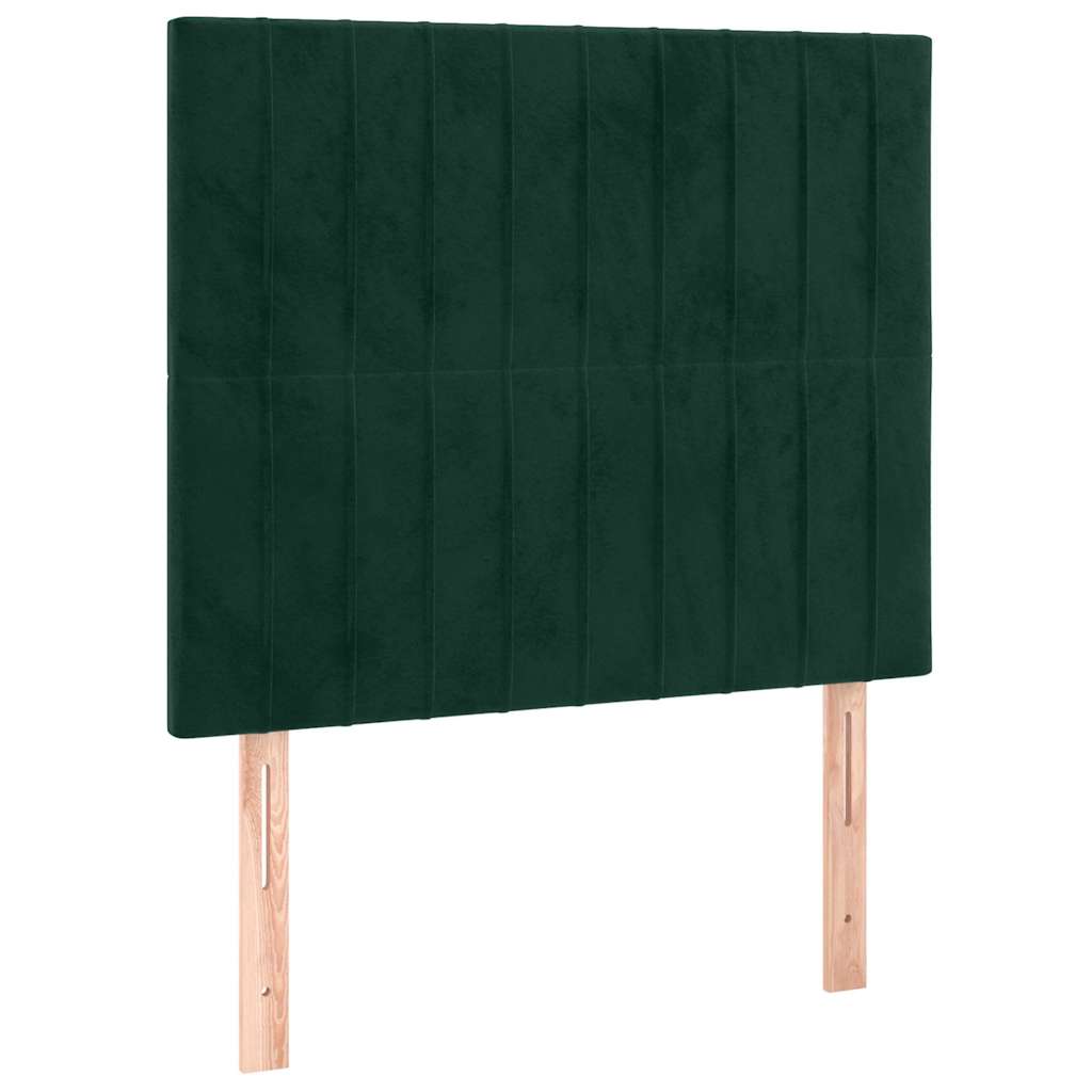 Boxspring met matras en LED fluweel donkergroen 90x190 cm is nu te koop bij PeponiXL, paradijselijk wonen!
