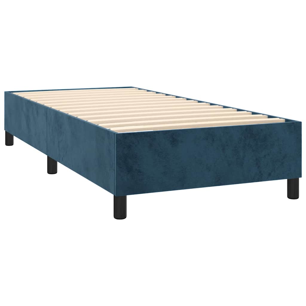 Boxspring met matras en LED fluweel donkerblauw 90x190 cm is nu te koop bij PeponiXL, paradijselijk wonen!