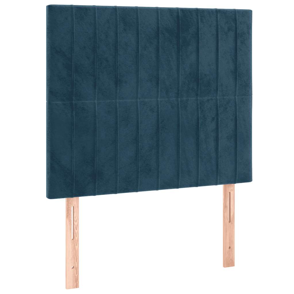 Boxspring met matras en LED fluweel donkerblauw 90x190 cm is nu te koop bij PeponiXL, paradijselijk wonen!