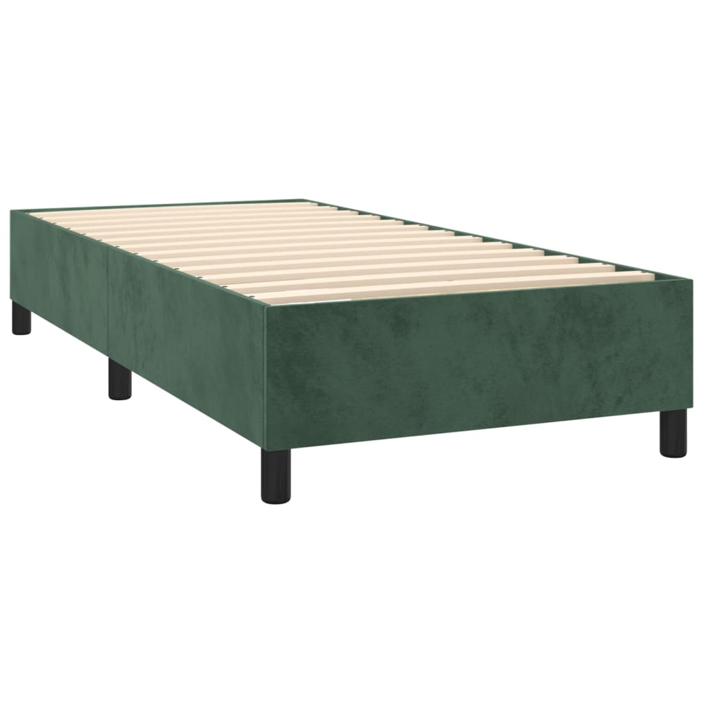 Boxspring met matras en LED fluweel donkergroen 90x200 cm is nu te koop bij PeponiXL, paradijselijk wonen!