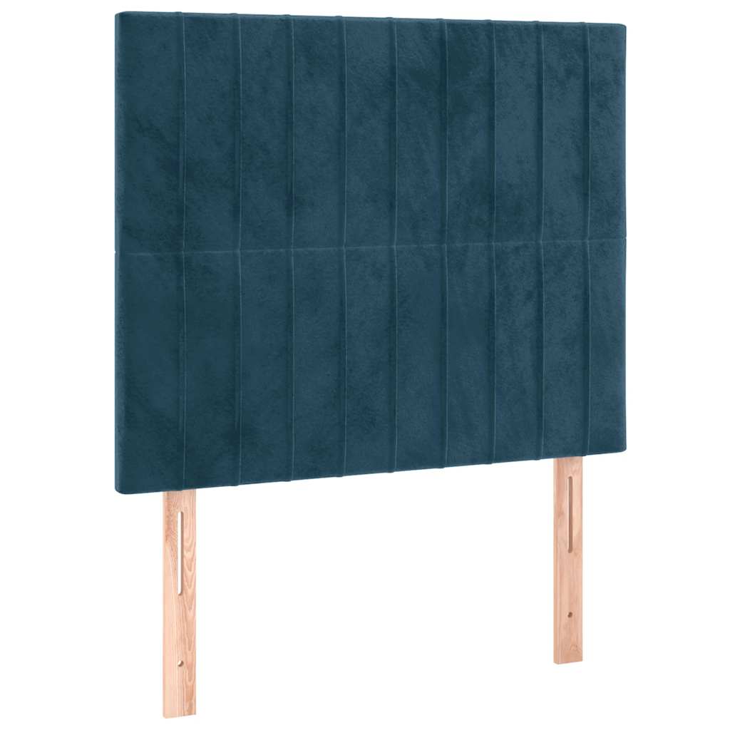 Boxspring met matras en LED fluweel donkerblauw 90x200 cm is nu te koop bij PeponiXL, paradijselijk wonen!