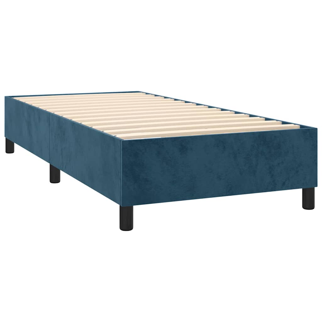 Boxspring met matras en LED fluweel donkerblauw 100x200 cm is nu te koop bij PeponiXL, paradijselijk wonen!