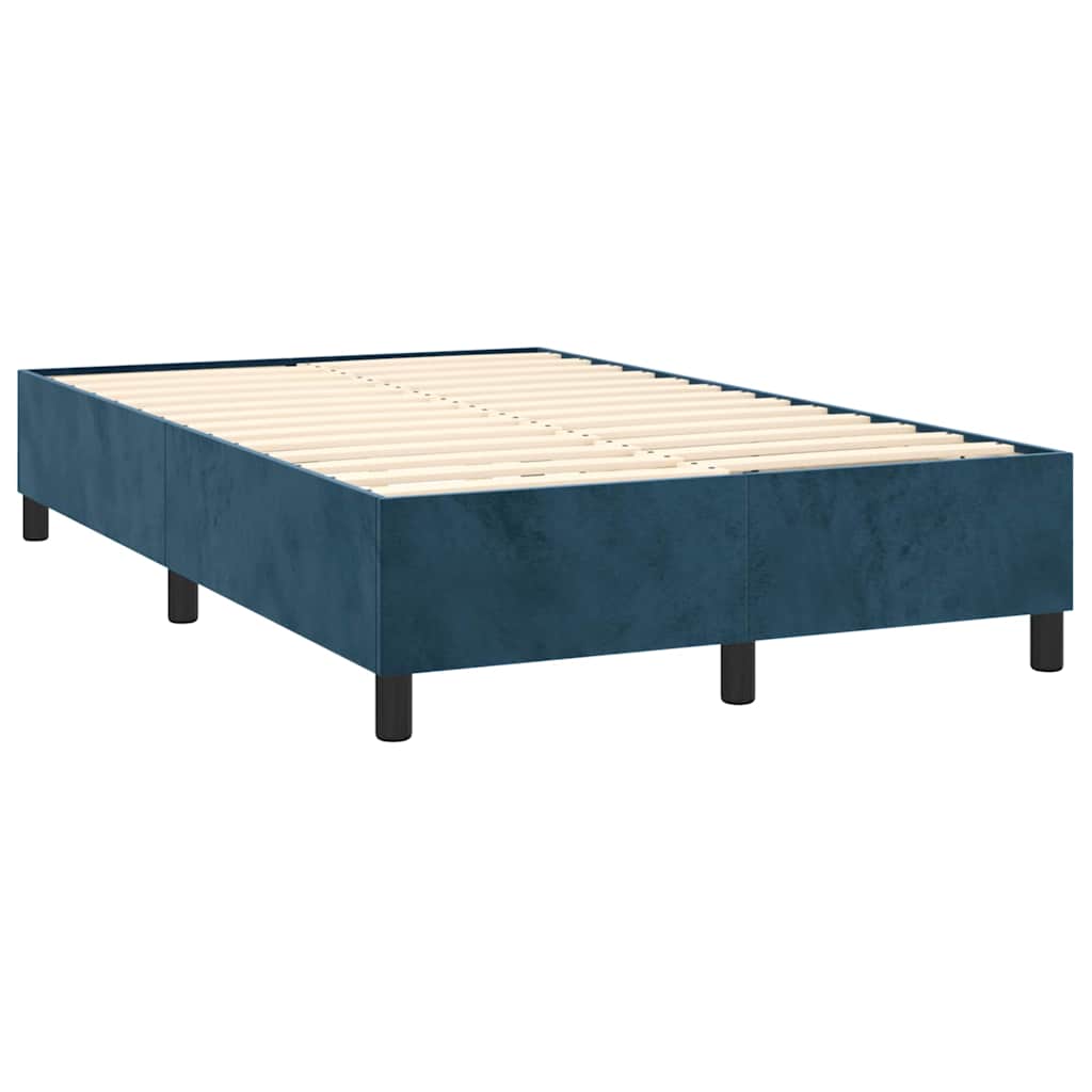 Boxspring met matras en LED fluweel donkerblauw 120x200 cm is nu te koop bij PeponiXL, paradijselijk wonen!