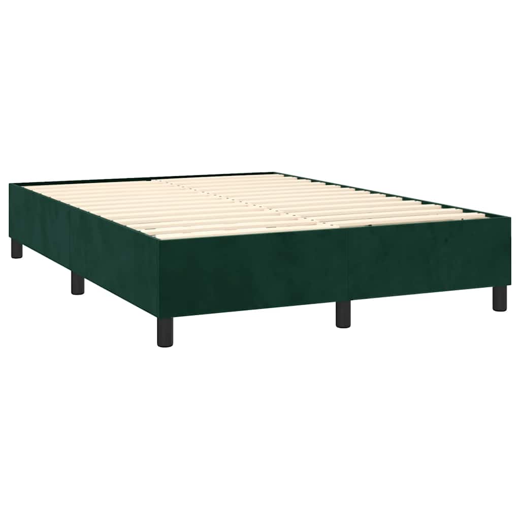 Boxspring met matras en LED fluweel donkergroen 140x200 cm is nu te koop bij PeponiXL, paradijselijk wonen!
