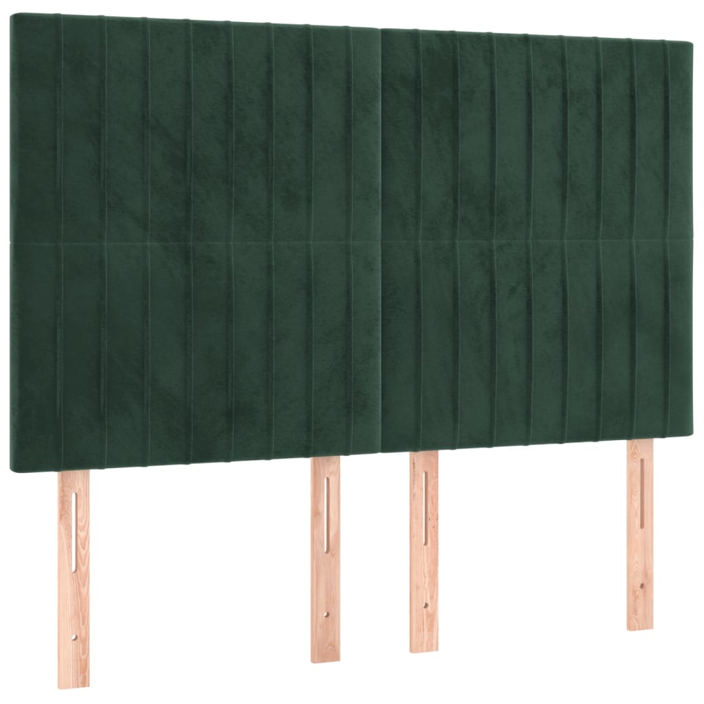 Boxspring met matras en LED fluweel donkergroen 140x200 cm is nu te koop bij PeponiXL, paradijselijk wonen!