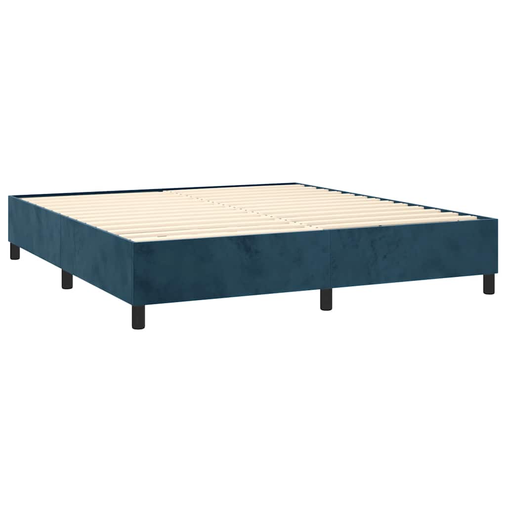 Boxspring met matras en LED fluweel donkerblauw 160x200 cm is nu te koop bij PeponiXL, paradijselijk wonen!
