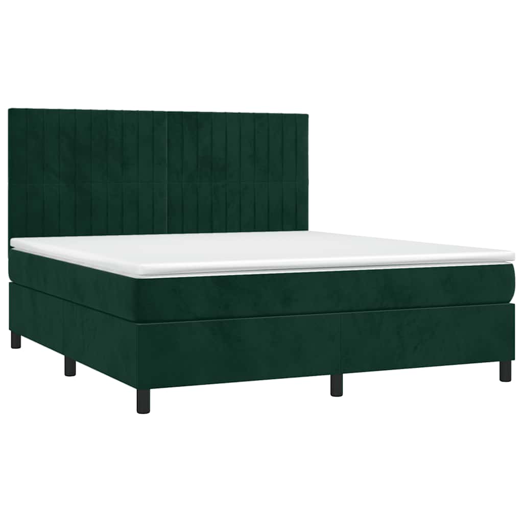 Boxspring met matras en LED fluweel donkergroen 180x200 cm is nu te koop bij PeponiXL, paradijselijk wonen!