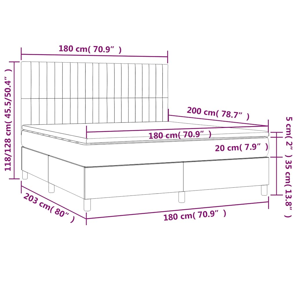 Boxspring met matras en LED fluweel donkergroen 180x200 cm is nu te koop bij PeponiXL, paradijselijk wonen!