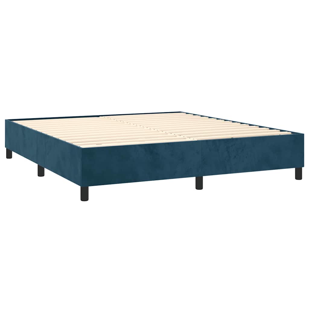 Boxspring met matras en LED fluweel donkerblauw 180x200 cm is nu te koop bij PeponiXL, paradijselijk wonen!