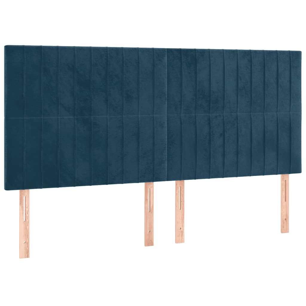 Boxspring met matras en LED fluweel donkerblauw 180x200 cm is nu te koop bij PeponiXL, paradijselijk wonen!