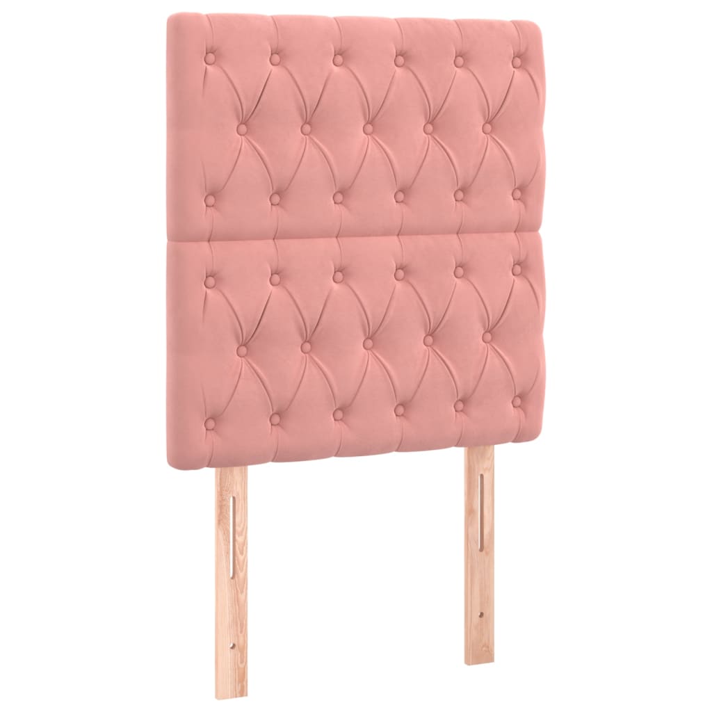 Boxspring met matras en LED fluweel roze 80x200 cm is nu te koop bij PeponiXL, paradijselijk wonen!