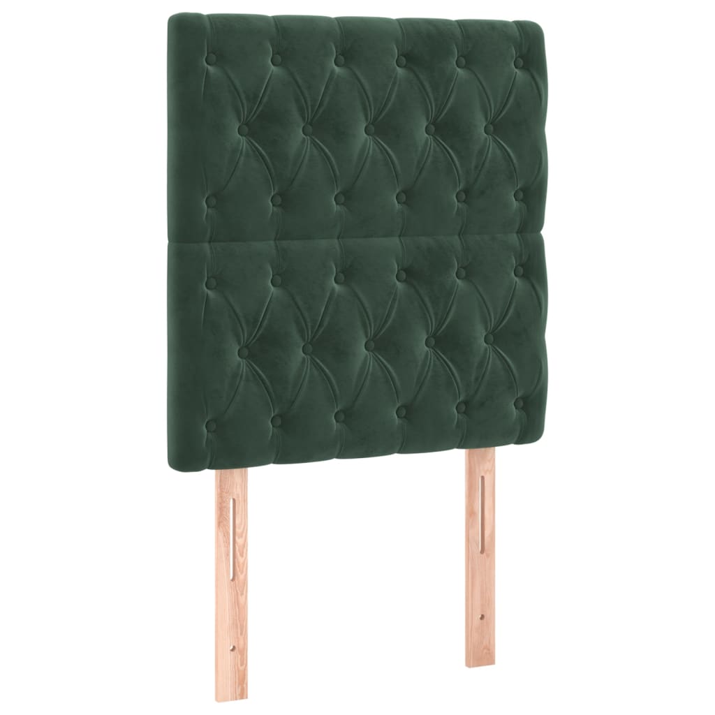 Boxspring met matras en LED fluweel donkergroen 100x200 cm is nu te koop bij PeponiXL, paradijselijk wonen!