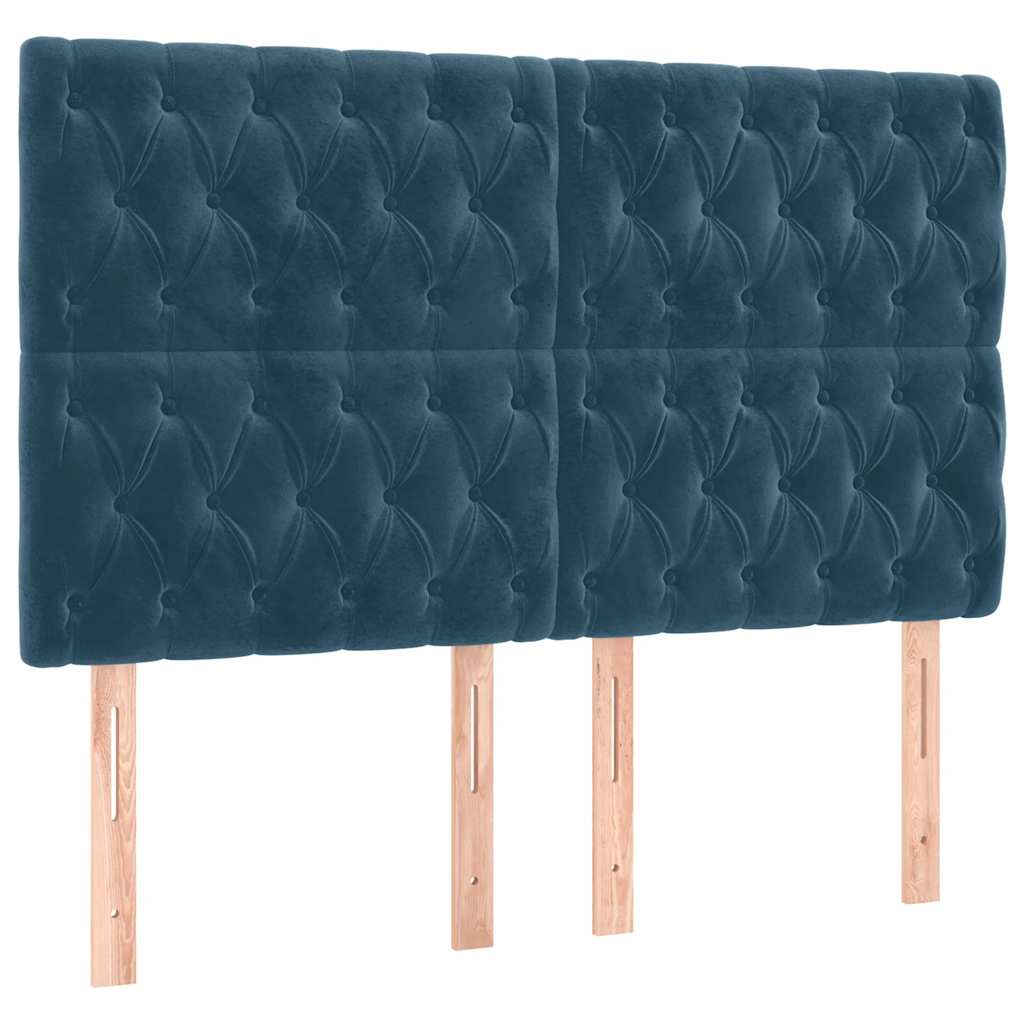 Boxspring met matras en LED fluweel donkerblauw 140x200 cm is nu te koop bij PeponiXL, paradijselijk wonen!