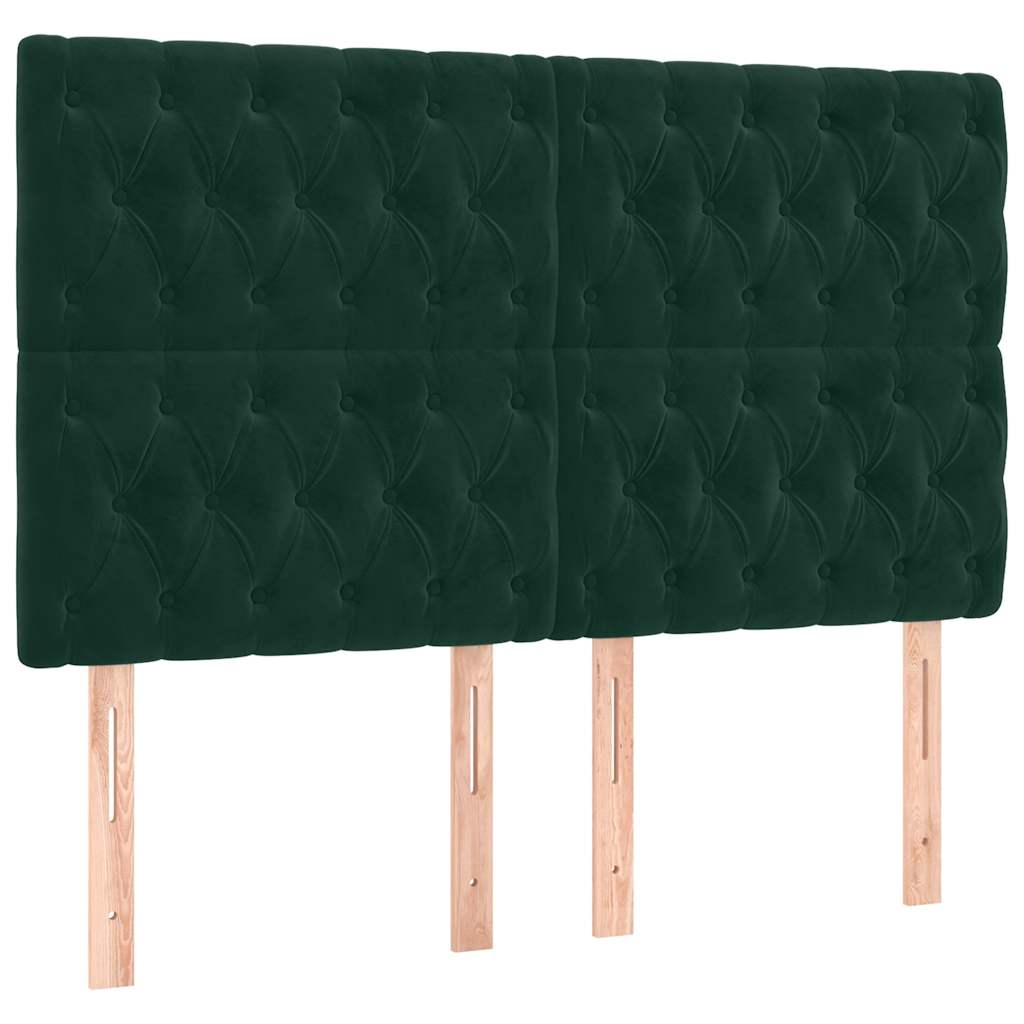 Boxspring met matras en LED fluweel donkergroen 160x200 cm is nu te koop bij PeponiXL, paradijselijk wonen!