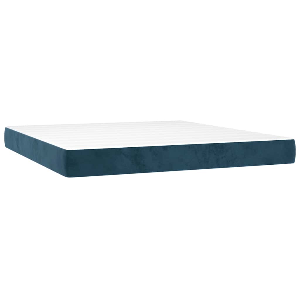 Boxspring met matras en LED fluweel donkerblauw 160x200 cm is nu te koop bij PeponiXL, paradijselijk wonen!