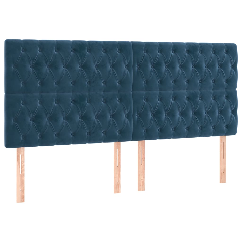 Boxspring met matras en LED fluweel donkerblauw 200x200 cm is nu te koop bij PeponiXL, paradijselijk wonen!