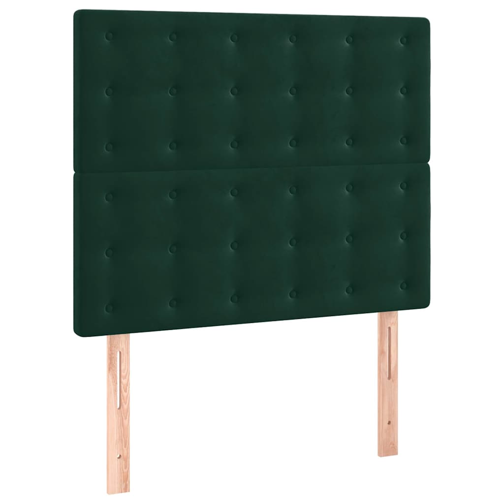 Boxspring met matras en LED fluweel donkergroen 90x190 cm is nu te koop bij PeponiXL, paradijselijk wonen!