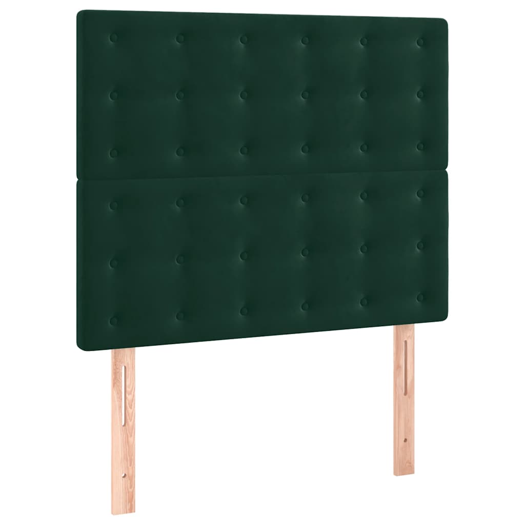 Boxspring met matras en LED fluweel donkergroen 90x200 cm is nu te koop bij PeponiXL, paradijselijk wonen!