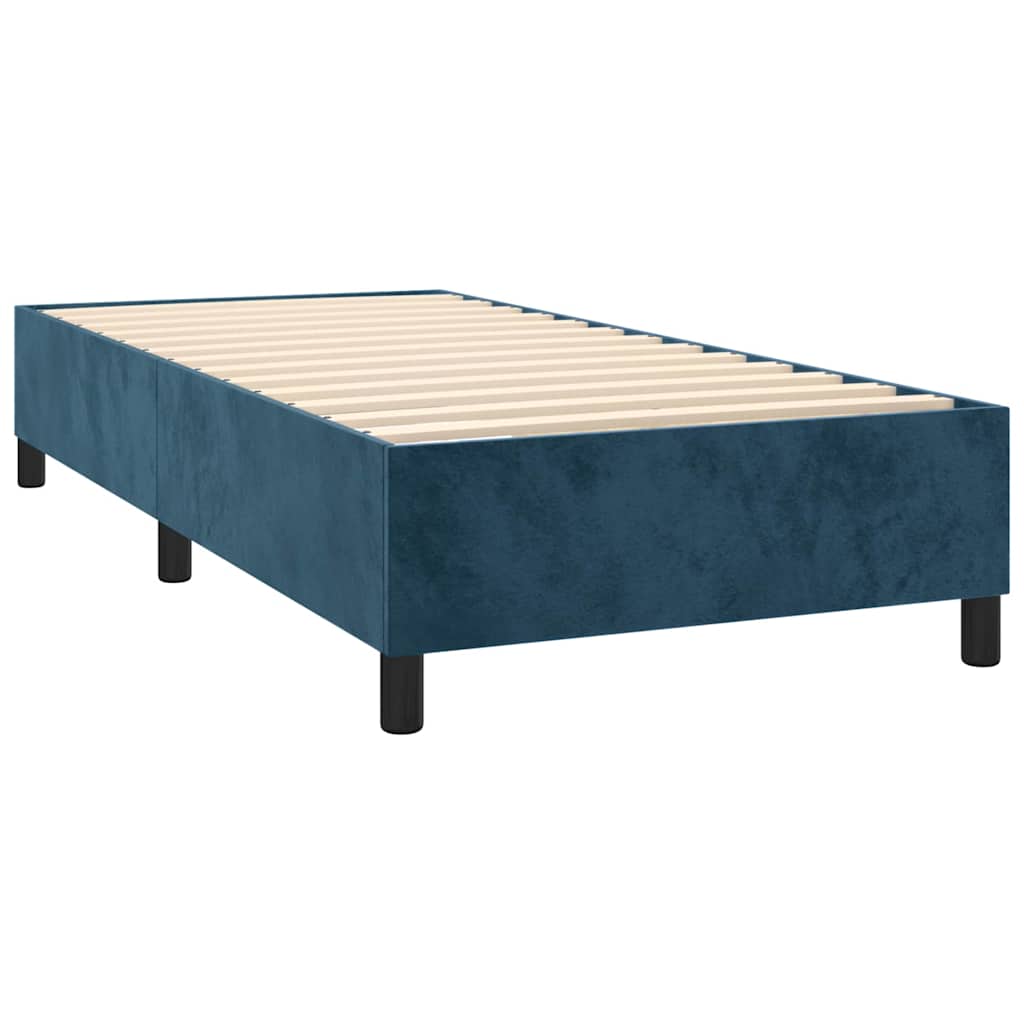 Boxspring met matras en LED fluweel donkerblauw 90x200 cm is nu te koop bij PeponiXL, paradijselijk wonen!