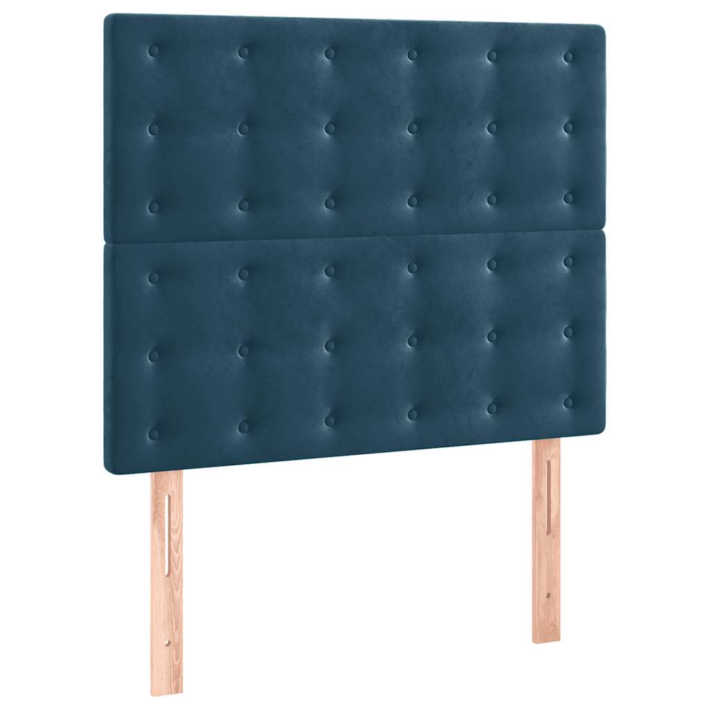 Boxspring met matras en LED fluweel donkerblauw 90x200 cm is nu te koop bij PeponiXL, paradijselijk wonen!