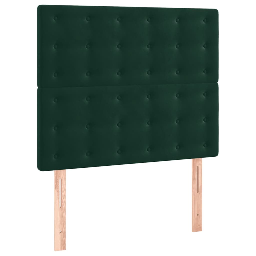 Boxspring met matras en LED fluweel donkergroen 100x200 cm is nu te koop bij PeponiXL, paradijselijk wonen!